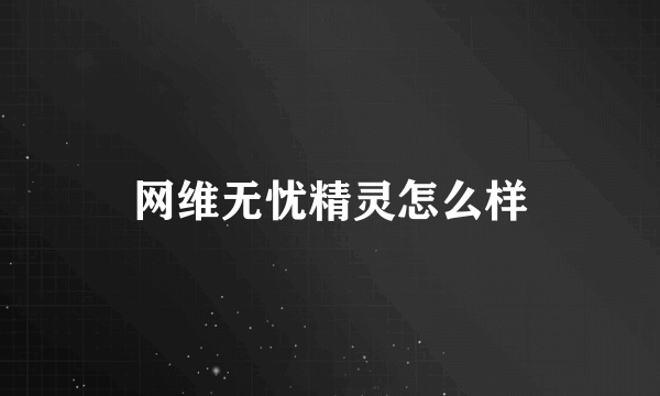 网维无忧精灵怎么样