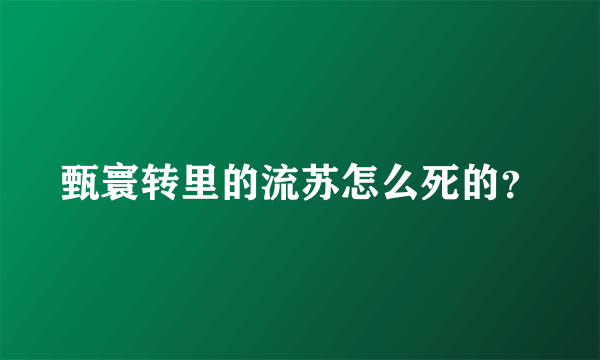 甄寰转里的流苏怎么死的？