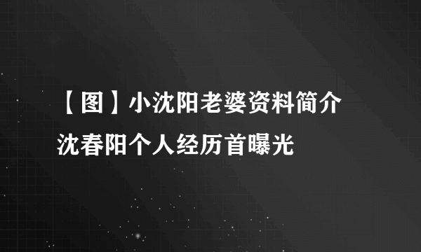 【图】小沈阳老婆资料简介 沈春阳个人经历首曝光