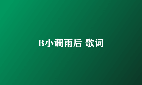 B小调雨后 歌词