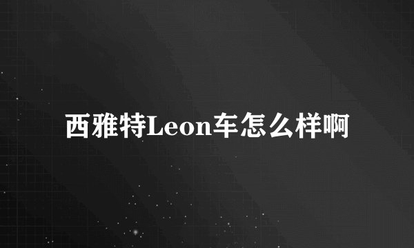 西雅特Leon车怎么样啊