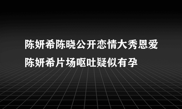 陈妍希陈晓公开恋情大秀恩爱陈妍希片场呕吐疑似有孕