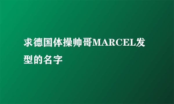 求德国体操帅哥MARCEL发型的名字