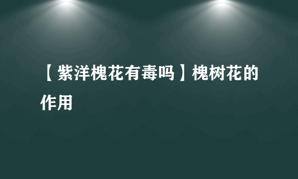 【紫洋槐花有毒吗】槐树花的作用