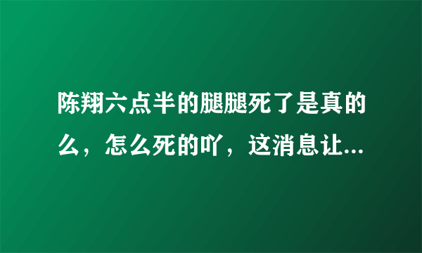 陈翔六点半的腿腿死了是真的么，怎么死的吖，这消息让人措手不及啊……如果是真的愿天堂没有痛苦一路走好