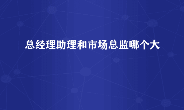 总经理助理和市场总监哪个大