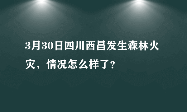 3月30日四川西昌发生森林火灾，情况怎么样了？