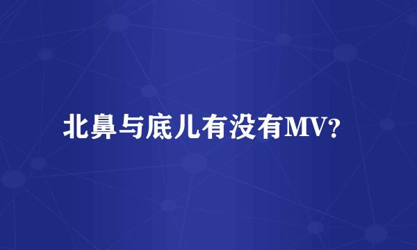 北鼻与底儿有没有MV？