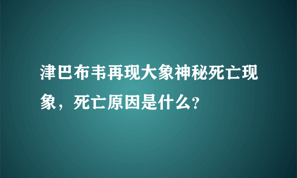 津巴布韦再现大象神秘死亡现象，死亡原因是什么？