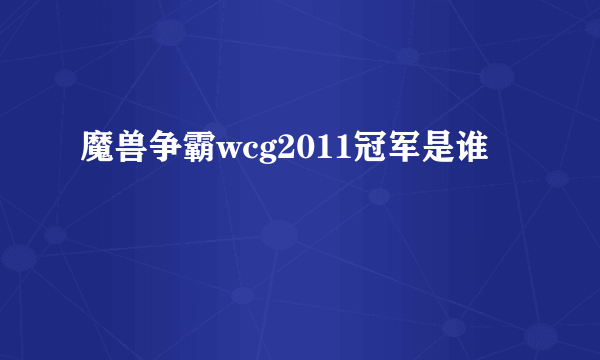 魔兽争霸wcg2011冠军是谁