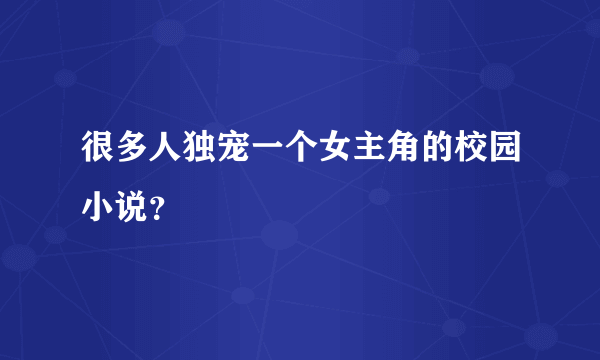 很多人独宠一个女主角的校园小说？