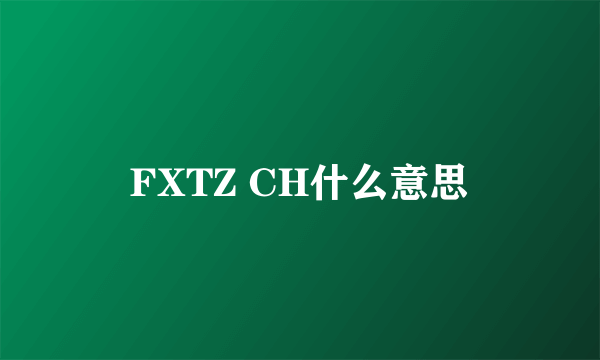 FXTZ CH什么意思