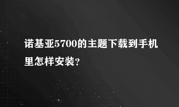 诺基亚5700的主题下载到手机里怎样安装？