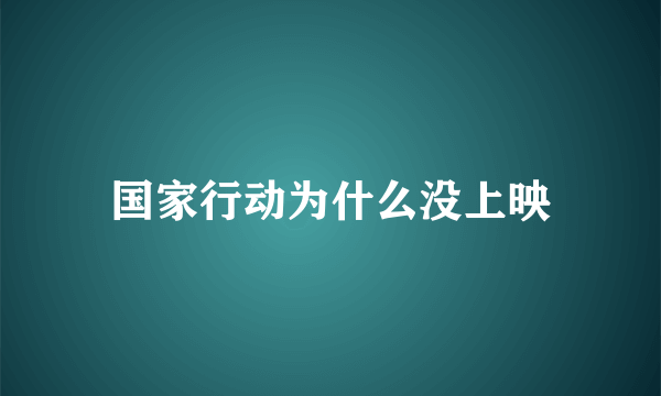 国家行动为什么没上映