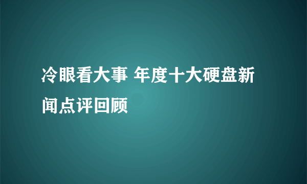 冷眼看大事 年度十大硬盘新闻点评回顾