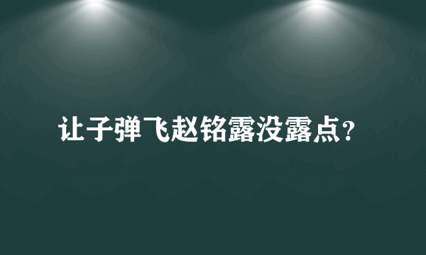 让子弹飞赵铭露没露点？