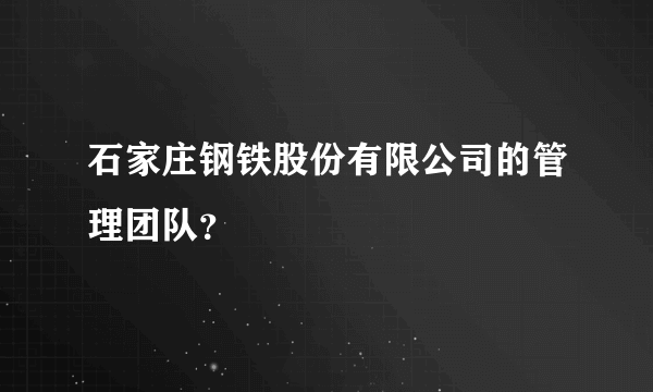 石家庄钢铁股份有限公司的管理团队？