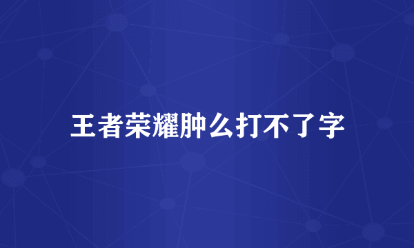 王者荣耀肿么打不了字