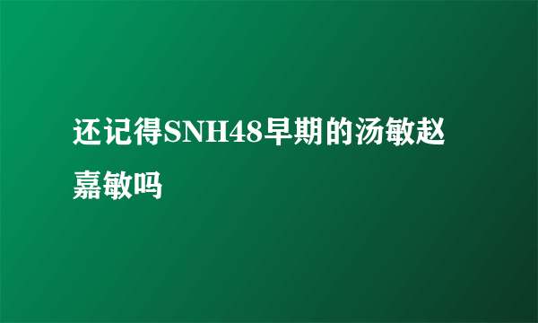 还记得SNH48早期的汤敏赵嘉敏吗