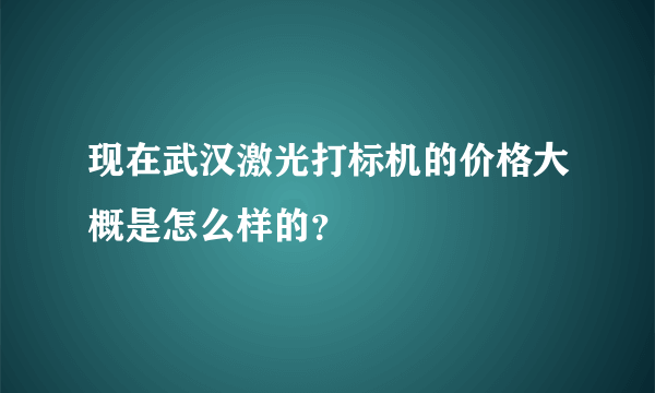 现在武汉激光打标机的价格大概是怎么样的？