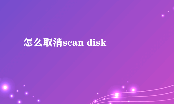 怎么取消scan disk