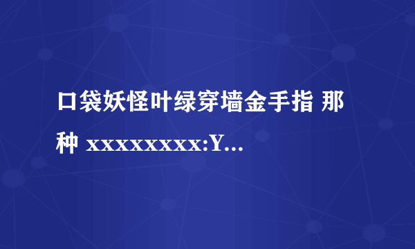 口袋妖怪叶绿穿墙金手指 那种 xxxxxxxx:YYY 的该怎么用 清楚一点！！！