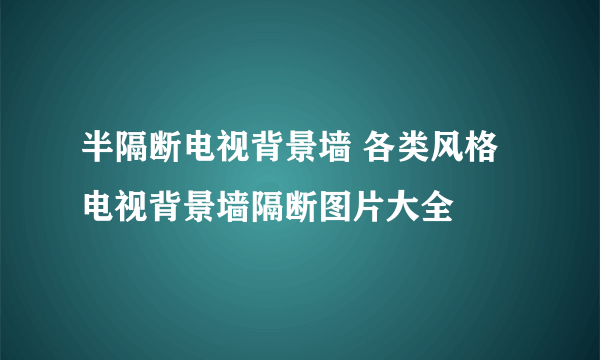 半隔断电视背景墙 各类风格电视背景墙隔断图片大全