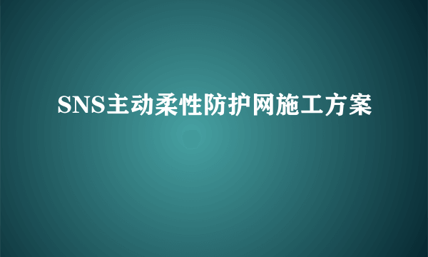 SNS主动柔性防护网施工方案