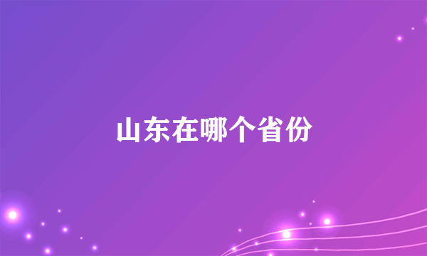 山东在哪个省份