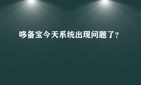 哆备宝今天系统出现问题了？