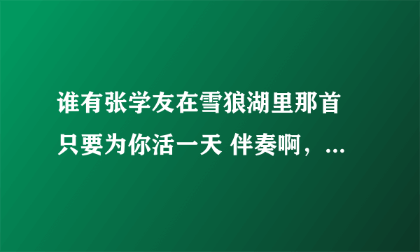 谁有张学友在雪狼湖里那首 只要为你活一天 伴奏啊，不要人音，只要背景乐音，急求达人帮忙