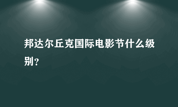 邦达尔丘克国际电影节什么级别？