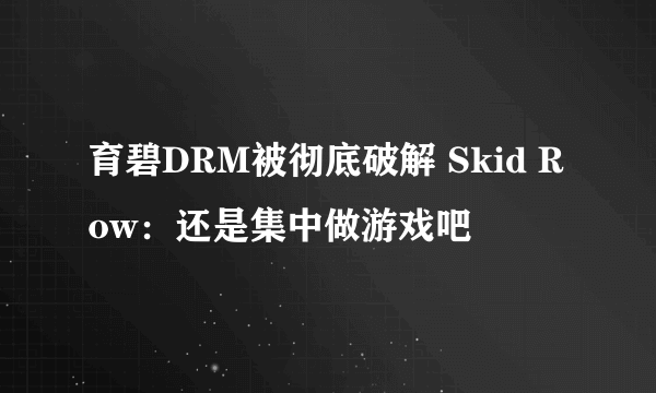 育碧DRM被彻底破解 Skid Row：还是集中做游戏吧