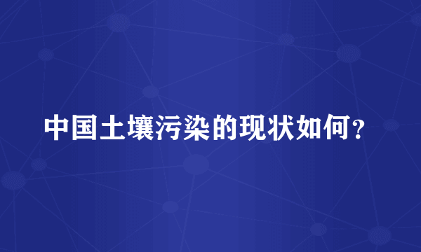 中国土壤污染的现状如何？