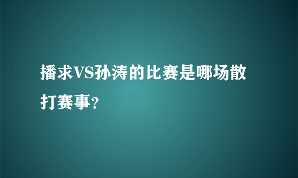 播求VS孙涛的比赛是哪场散打赛事？