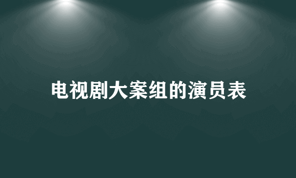 电视剧大案组的演员表