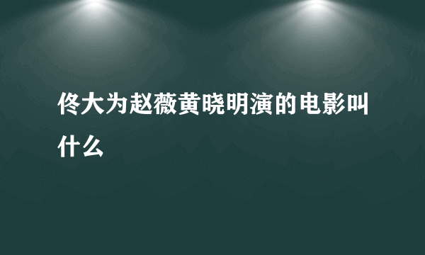 佟大为赵薇黄晓明演的电影叫什么