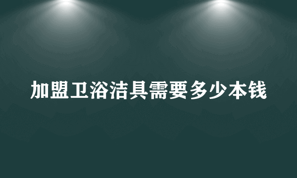 加盟卫浴洁具需要多少本钱