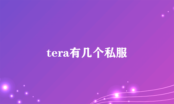 tera有几个私服