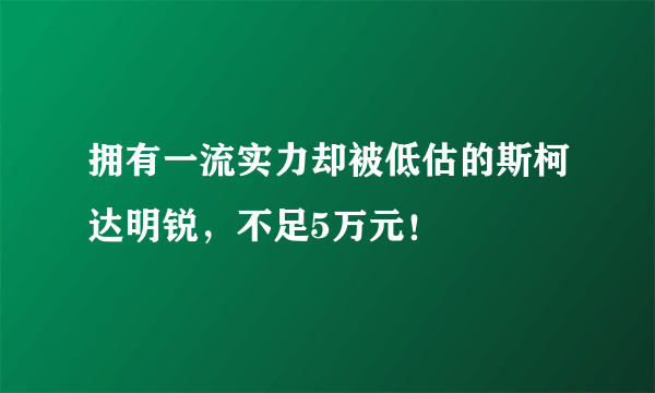 拥有一流实力却被低估的斯柯达明锐，不足5万元！