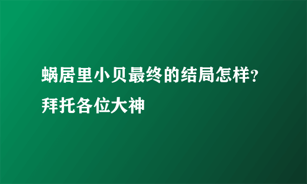 蜗居里小贝最终的结局怎样？拜托各位大神