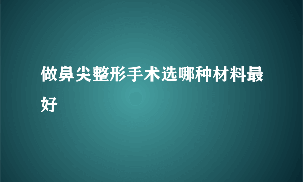 做鼻尖整形手术选哪种材料最好