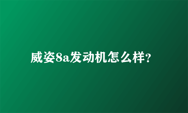 威姿8a发动机怎么样？