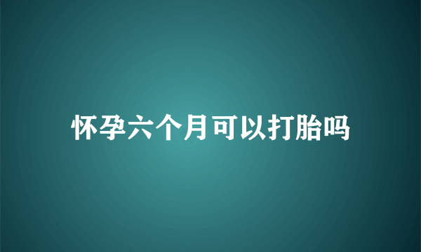 怀孕六个月可以打胎吗