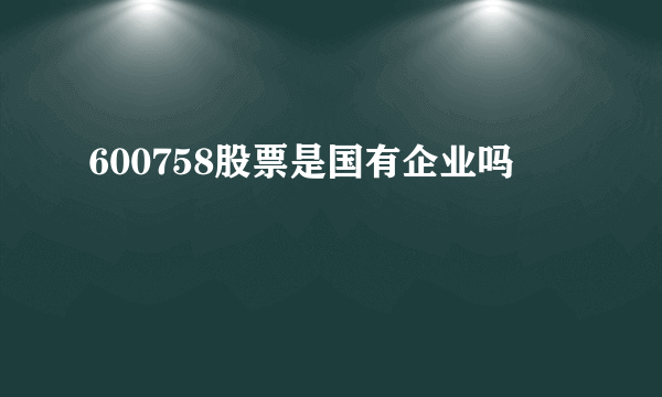 600758股票是国有企业吗