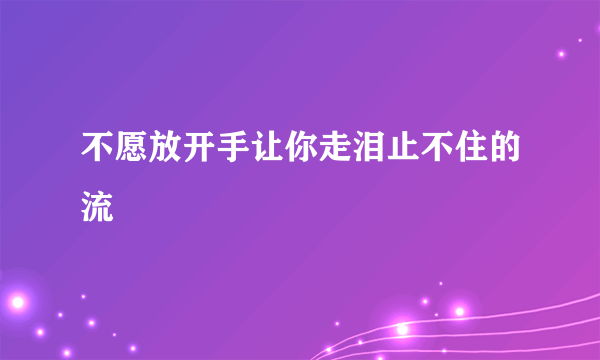 不愿放开手让你走泪止不住的流