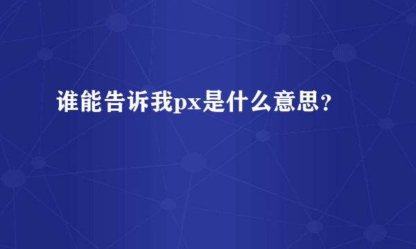 谁能告诉我px是什么意思？