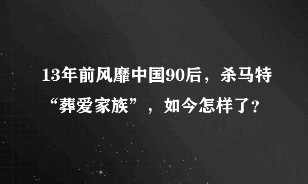 13年前风靡中国90后，杀马特“葬爱家族”，如今怎样了？