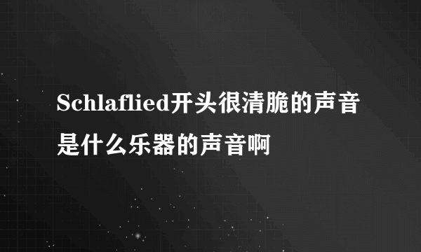 Schlaflied开头很清脆的声音是什么乐器的声音啊