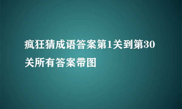 疯狂猜成语答案第1关到第30关所有答案带图